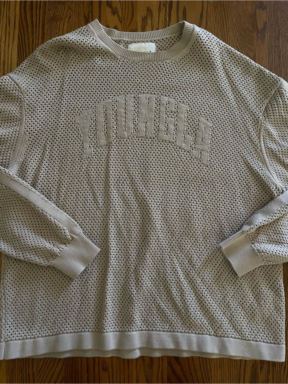 YoungLA Men's Cream Knit Mesh Crewneck Sweater